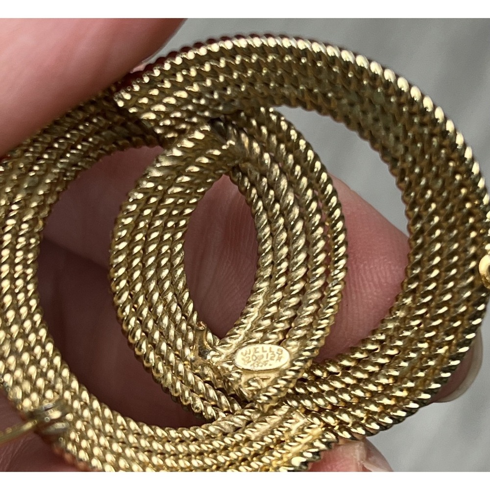 VTG Wells 1/20 12K Gold Filled Interlocking Rope Circle Brooch Pin - Picture 5 of 7